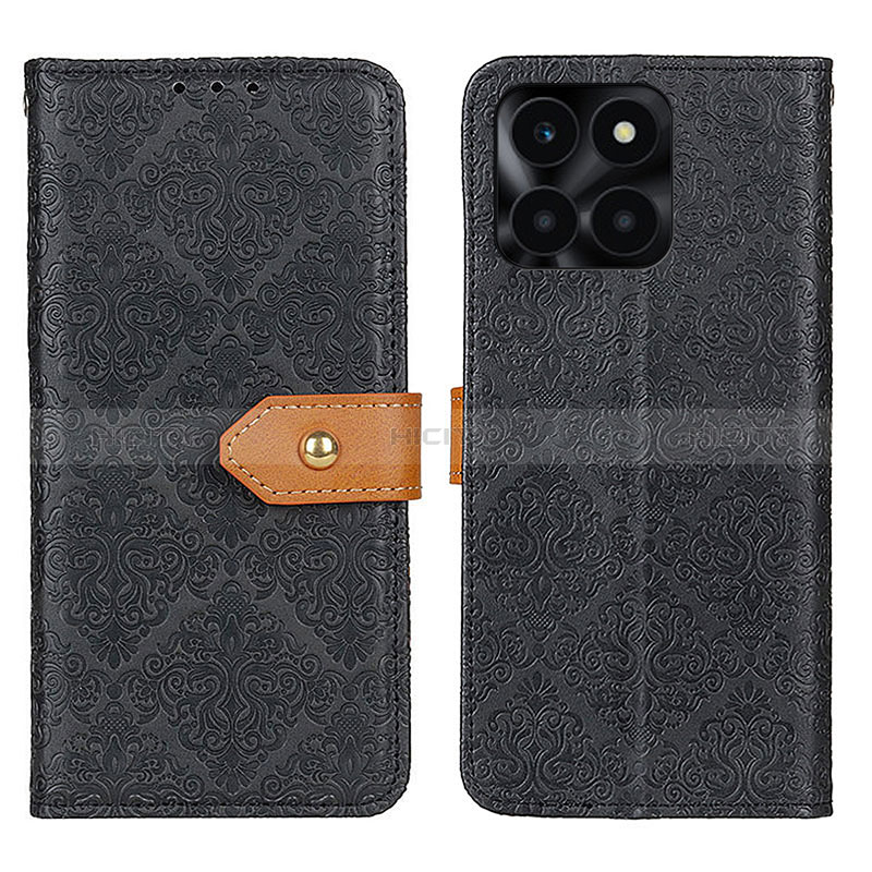 Custodia Portafoglio In Pelle Cover con Supporto K05Z per Huawei Honor X8b Nero