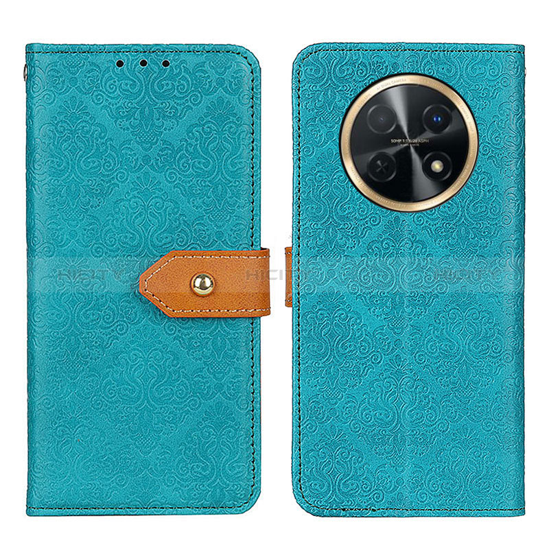 Custodia Portafoglio In Pelle Cover con Supporto K05Z per Huawei Nova Y91 Verde