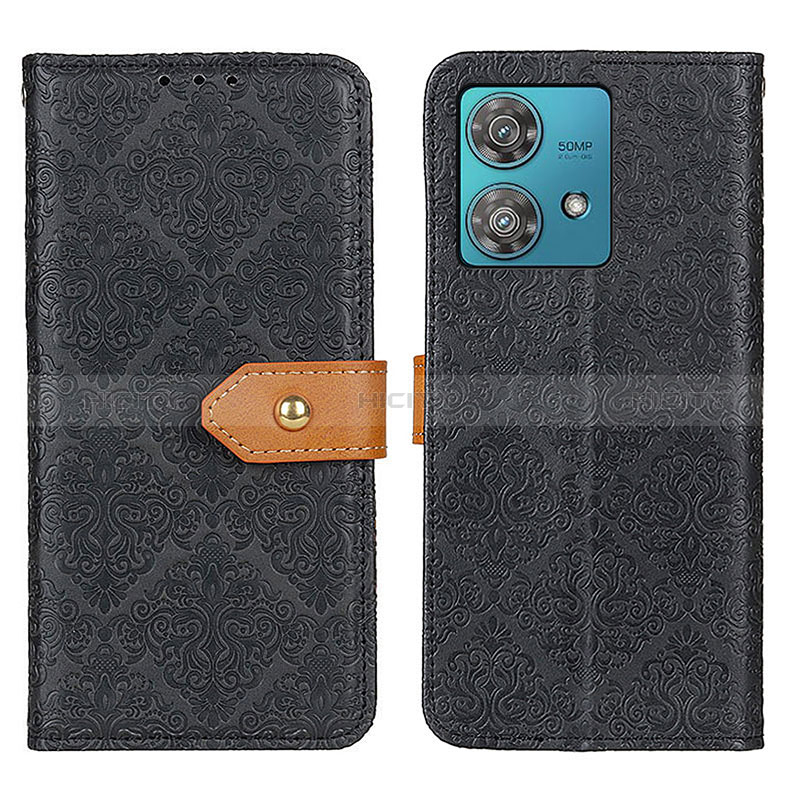 Custodia Portafoglio In Pelle Cover con Supporto K05Z per Motorola Moto Edge 40 Neo 5G Nero