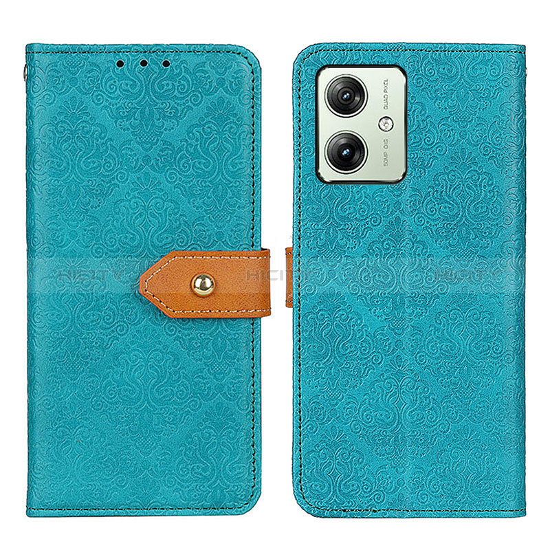 Custodia Portafoglio In Pelle Cover con Supporto K05Z per Motorola Moto G54 5G Verde