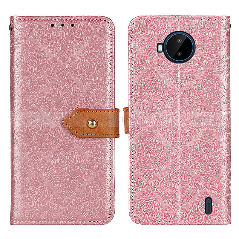 Custodia Portafoglio In Pelle Cover con Supporto K05Z per Nokia C20 Plus Rosa