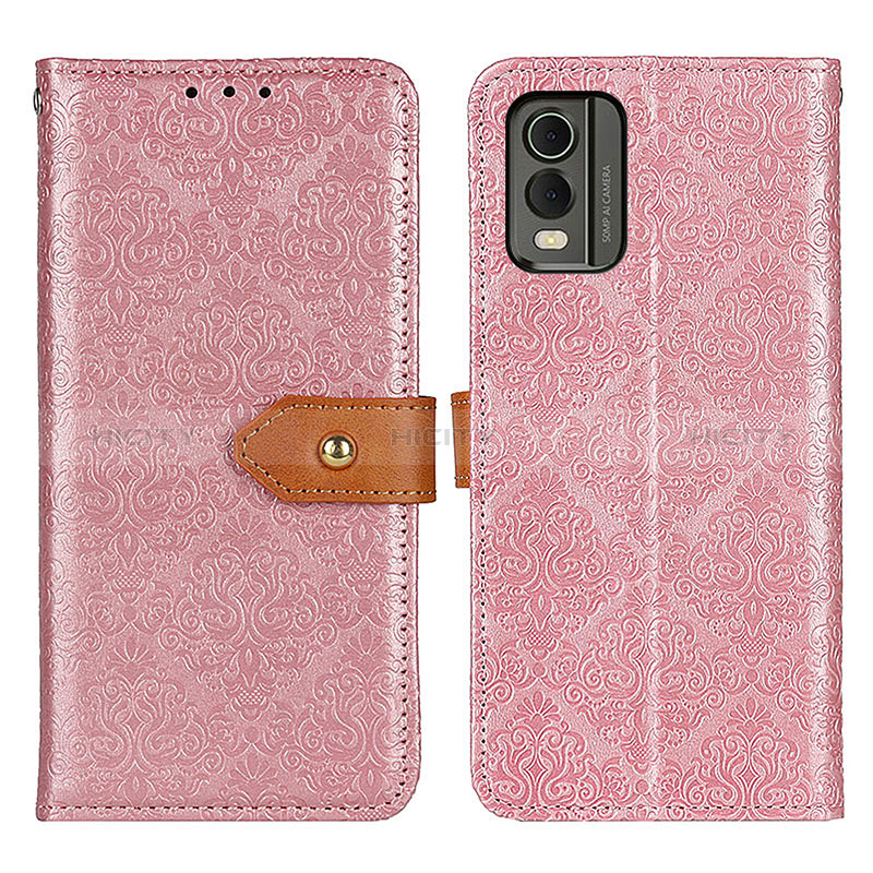 Custodia Portafoglio In Pelle Cover con Supporto K05Z per Nokia C210 Rosa