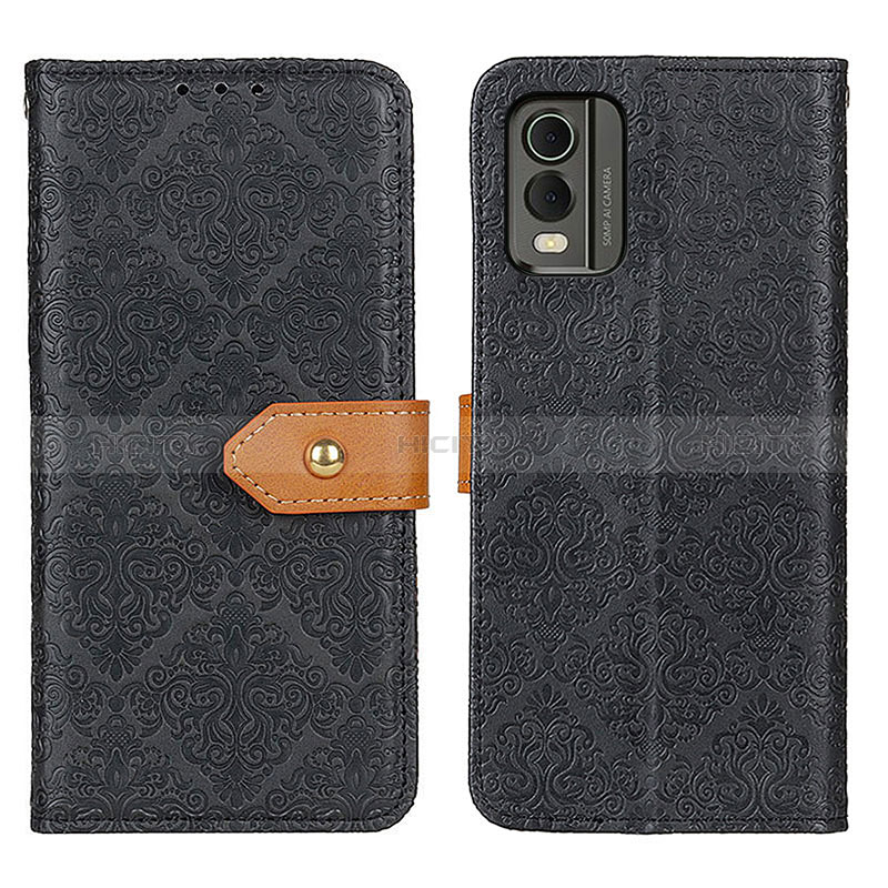 Custodia Portafoglio In Pelle Cover con Supporto K05Z per Nokia C32 Nero