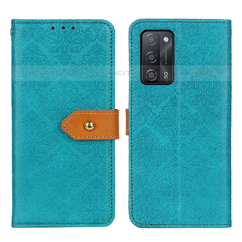 Custodia Portafoglio In Pelle Cover con Supporto K05Z per Oppo A53s 5G Verde