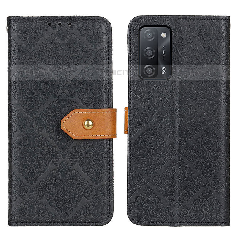 Custodia Portafoglio In Pelle Cover con Supporto K05Z per Oppo A55 5G Nero