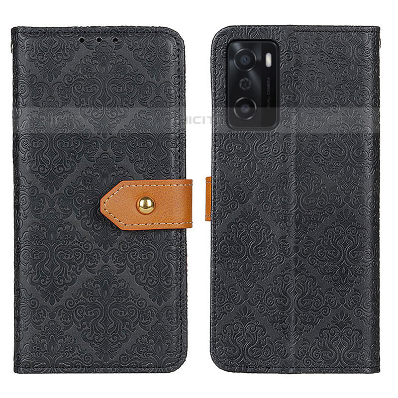 Custodia Portafoglio In Pelle Cover con Supporto K05Z per Oppo A55S 5G Nero