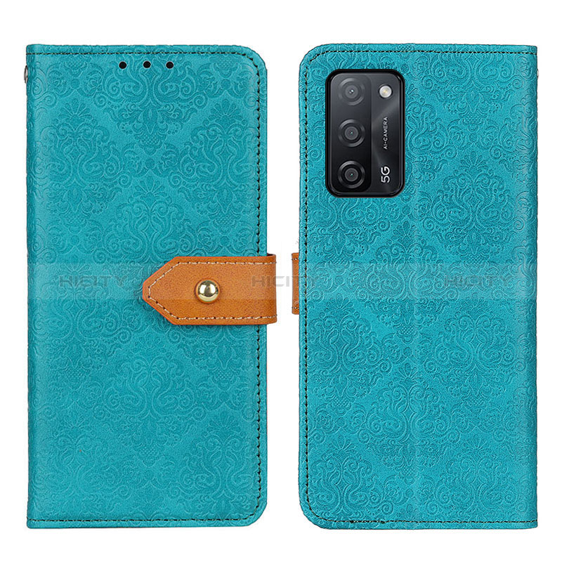 Custodia Portafoglio In Pelle Cover con Supporto K05Z per Oppo A56 5G Verde