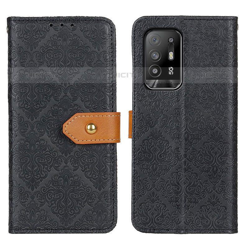 Custodia Portafoglio In Pelle Cover con Supporto K05Z per Oppo A95 5G Nero