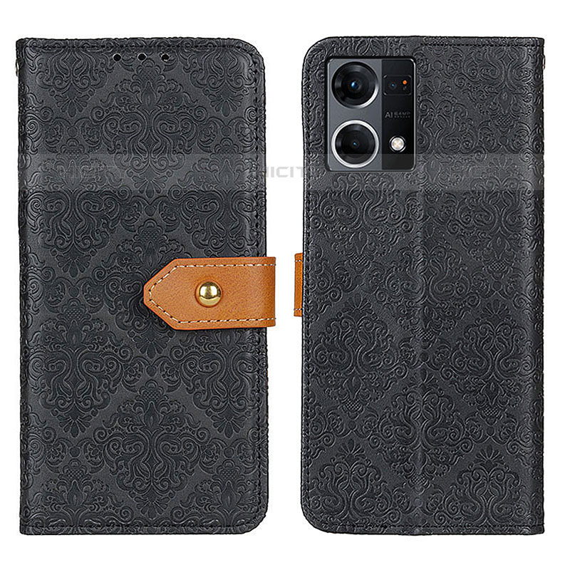 Custodia Portafoglio In Pelle Cover con Supporto K05Z per Oppo F21 Pro 4G Nero