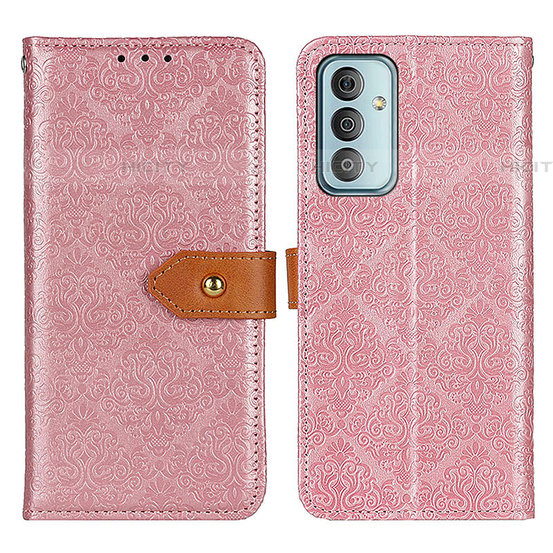 Custodia Portafoglio In Pelle Cover con Supporto K05Z per Samsung Galaxy M13 4G Rosa