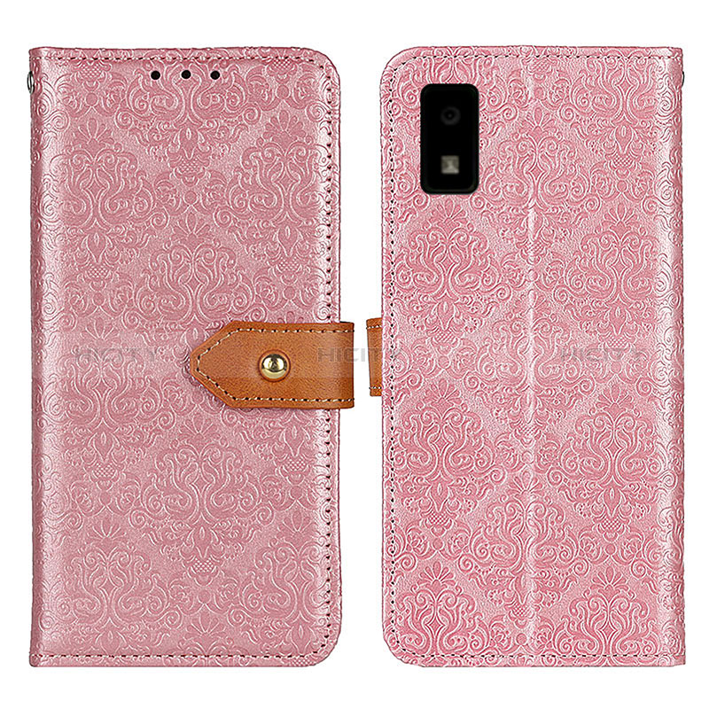 Custodia Portafoglio In Pelle Cover con Supporto K05Z per Sharp Aquos wish2 Rosa