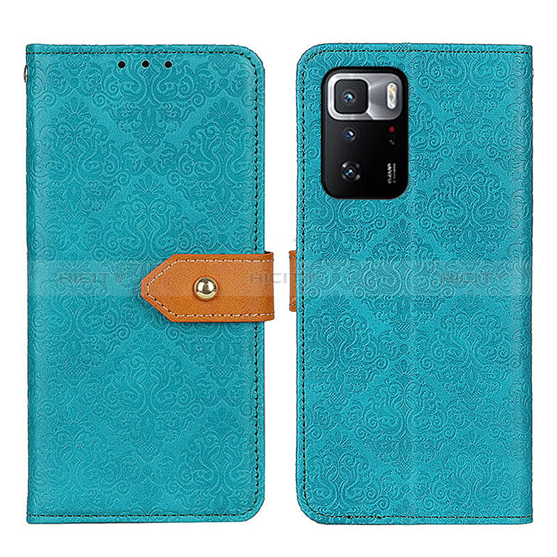 Custodia Portafoglio In Pelle Cover con Supporto K05Z per Xiaomi Redmi Note 10 Pro 5G Verde