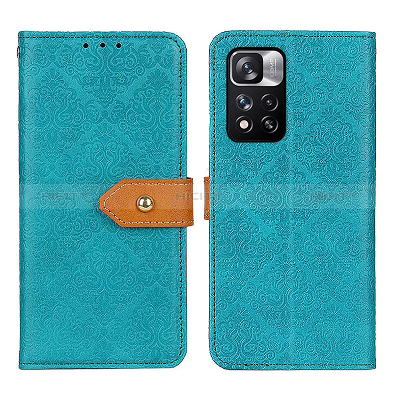 Custodia Portafoglio In Pelle Cover con Supporto K05Z per Xiaomi Redmi Note 11 Pro+ Plus 5G Verde