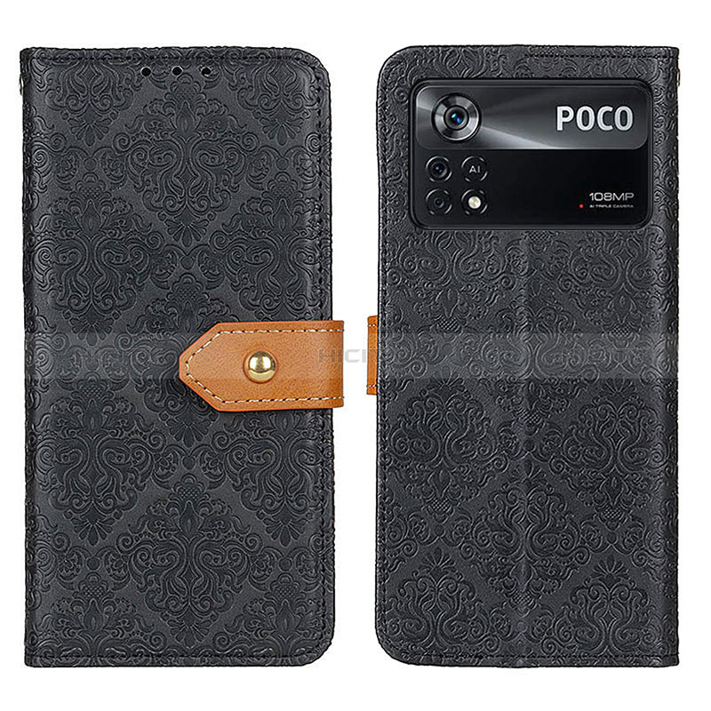 Custodia Portafoglio In Pelle Cover con Supporto K05Z per Xiaomi Redmi Note 11E Pro 5G Nero