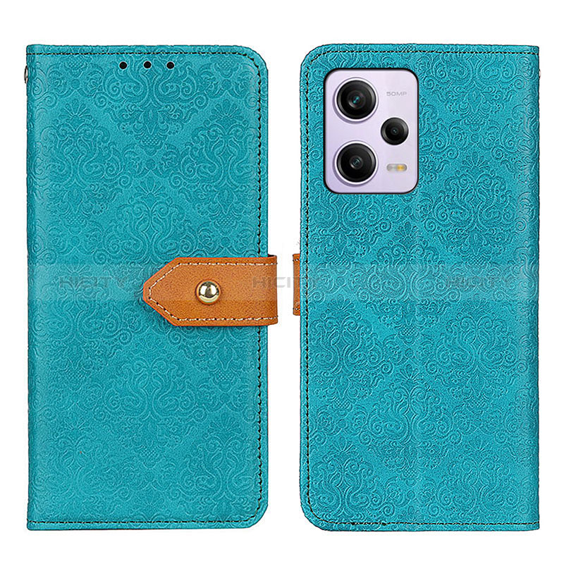 Custodia Portafoglio In Pelle Cover con Supporto K05Z per Xiaomi Redmi Note 12 Pro 5G Verde