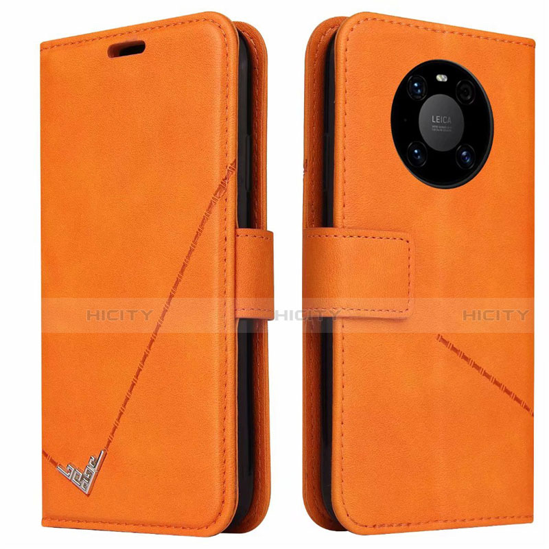 Custodia Portafoglio In Pelle Cover con Supporto K06 per Huawei Mate 40 Pro Arancione