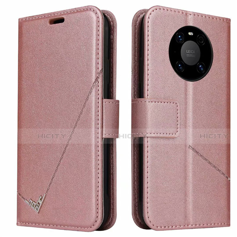 Custodia Portafoglio In Pelle Cover con Supporto K06 per Huawei Mate 40E Pro 4G Oro Rosa