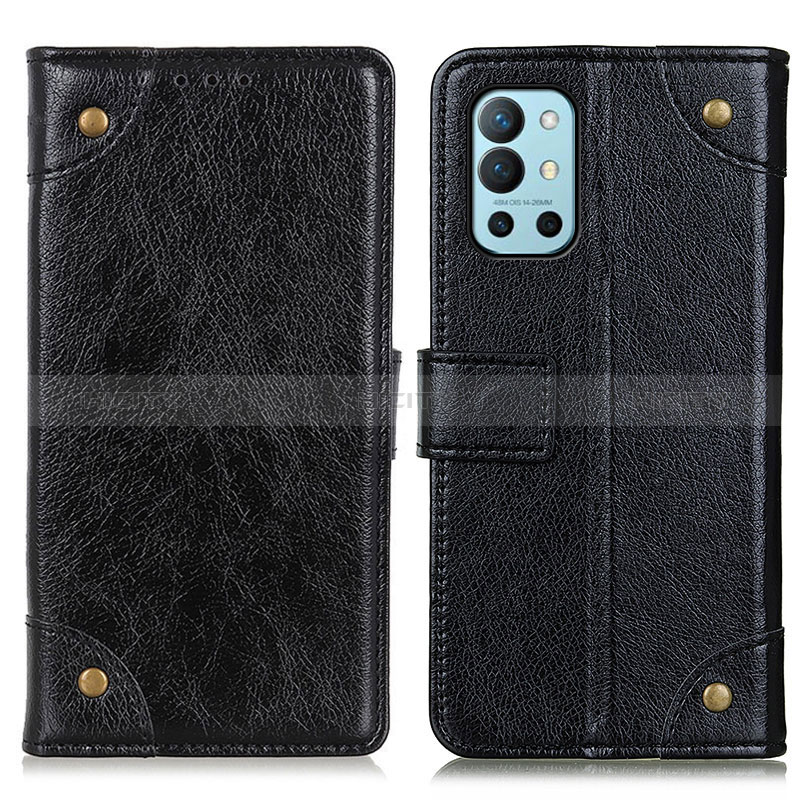 Custodia Portafoglio In Pelle Cover con Supporto K06Z per OnePlus 9R 5G Nero