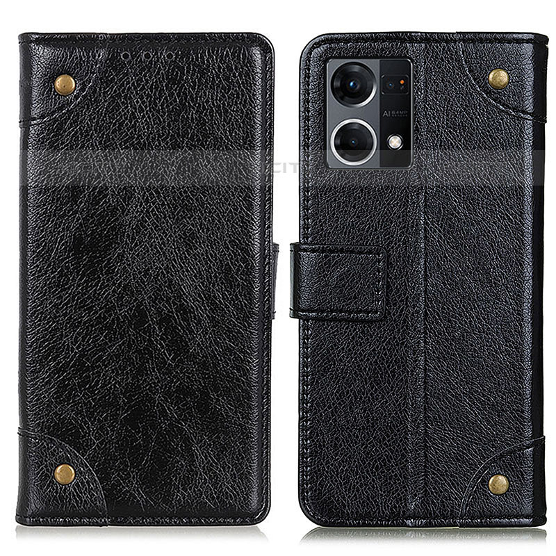 Custodia Portafoglio In Pelle Cover con Supporto K06Z per Oppo Reno7 4G Nero