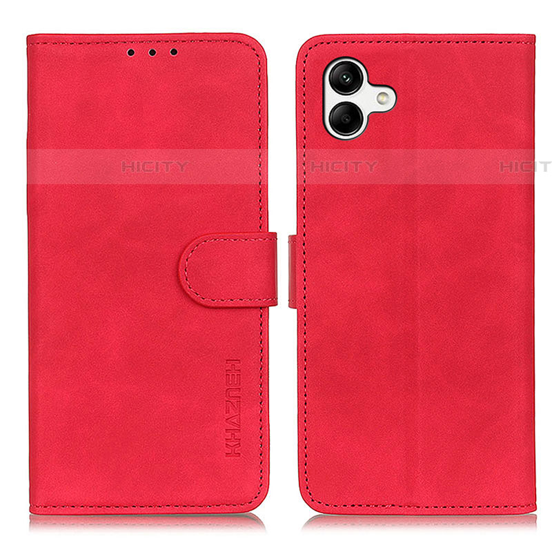 Custodia Portafoglio In Pelle Cover con Supporto K06Z per Samsung Galaxy F04 Rosso