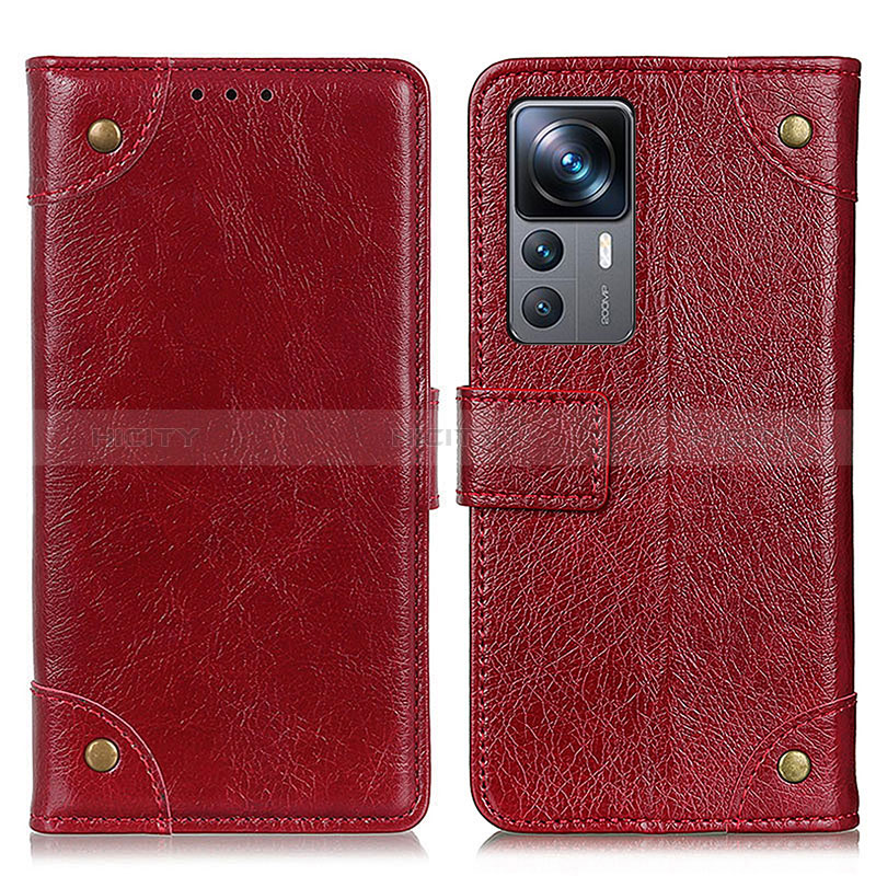 Custodia Portafoglio In Pelle Cover con Supporto K06Z per Xiaomi Mi 12T 5G Rosso