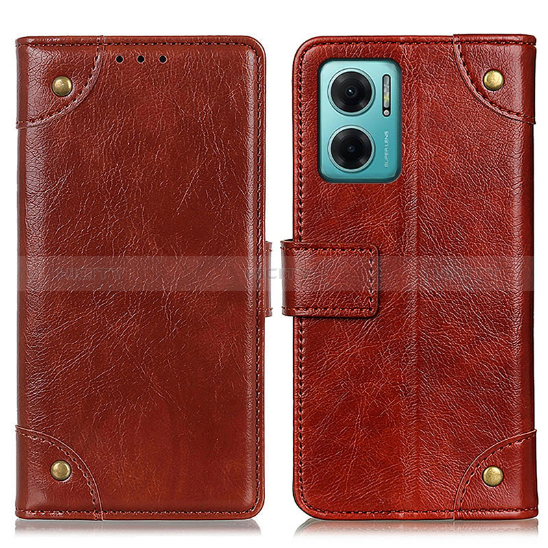 Custodia Portafoglio In Pelle Cover con Supporto K06Z per Xiaomi Redmi 10 5G Marrone Chiaro