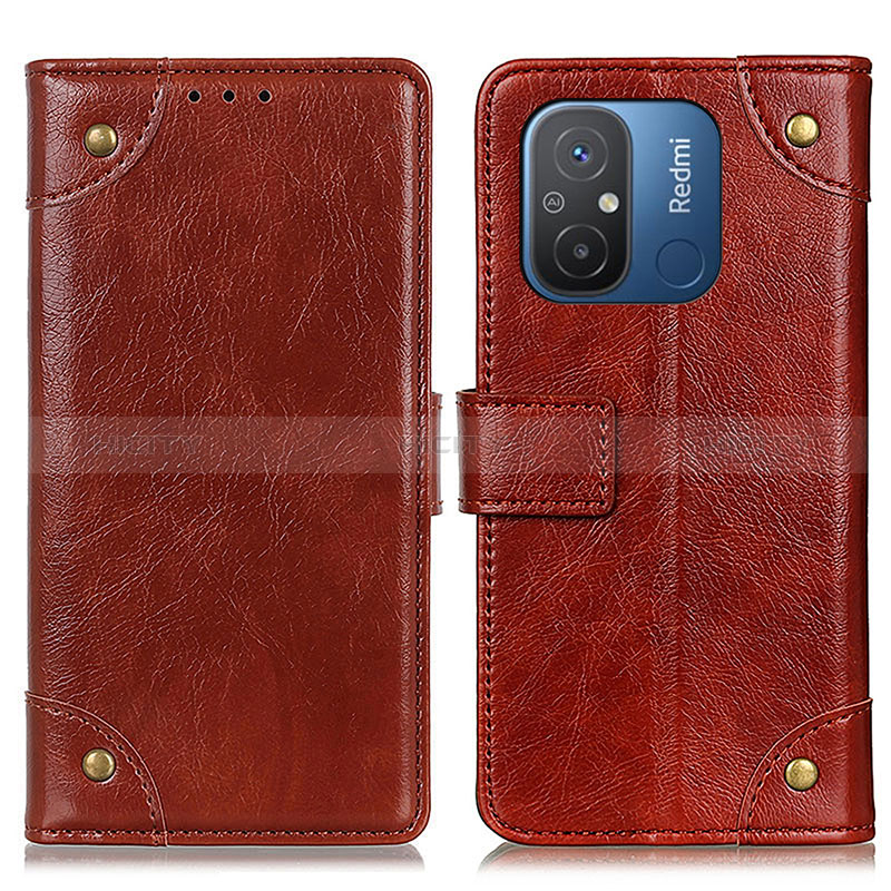 Custodia Portafoglio In Pelle Cover con Supporto K06Z per Xiaomi Redmi 11A 4G Marrone Chiaro