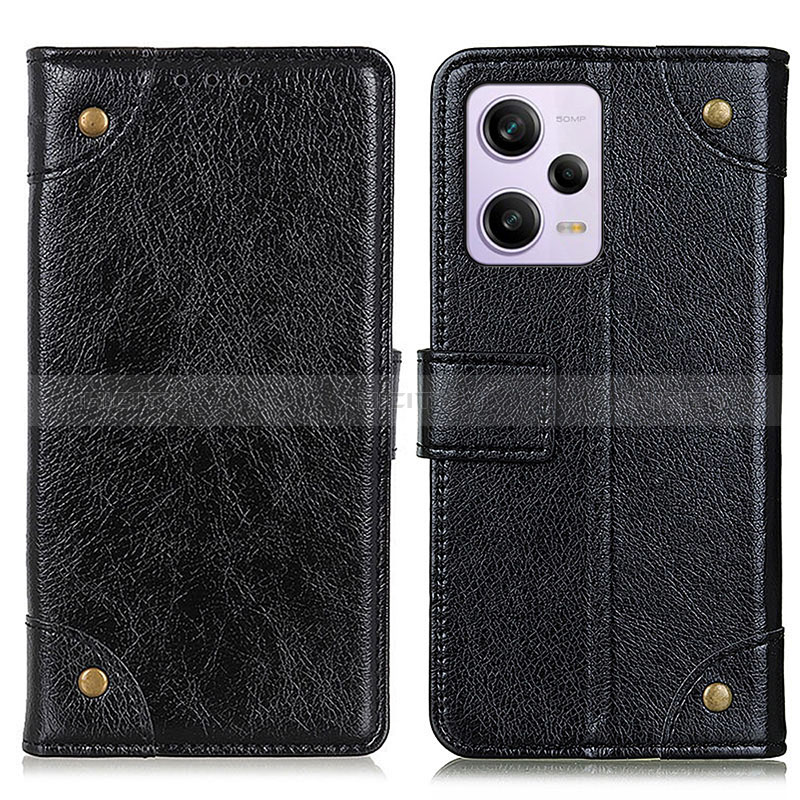 Custodia Portafoglio In Pelle Cover con Supporto K06Z per Xiaomi Redmi Note 12 Pro 5G Nero