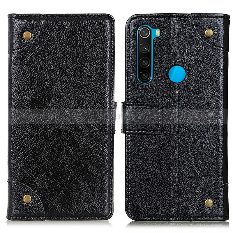 Custodia Portafoglio In Pelle Cover con Supporto K06Z per Xiaomi Redmi Note 8 (2021) Nero