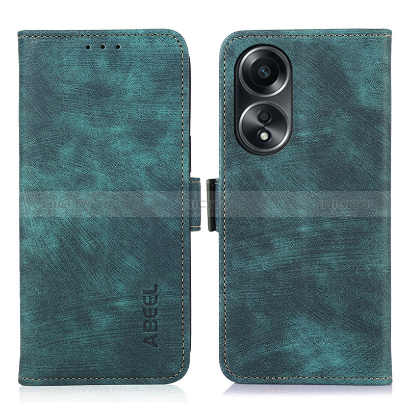 Custodia Portafoglio In Pelle Cover con Supporto K07Z per Oppo A78 5G Verde