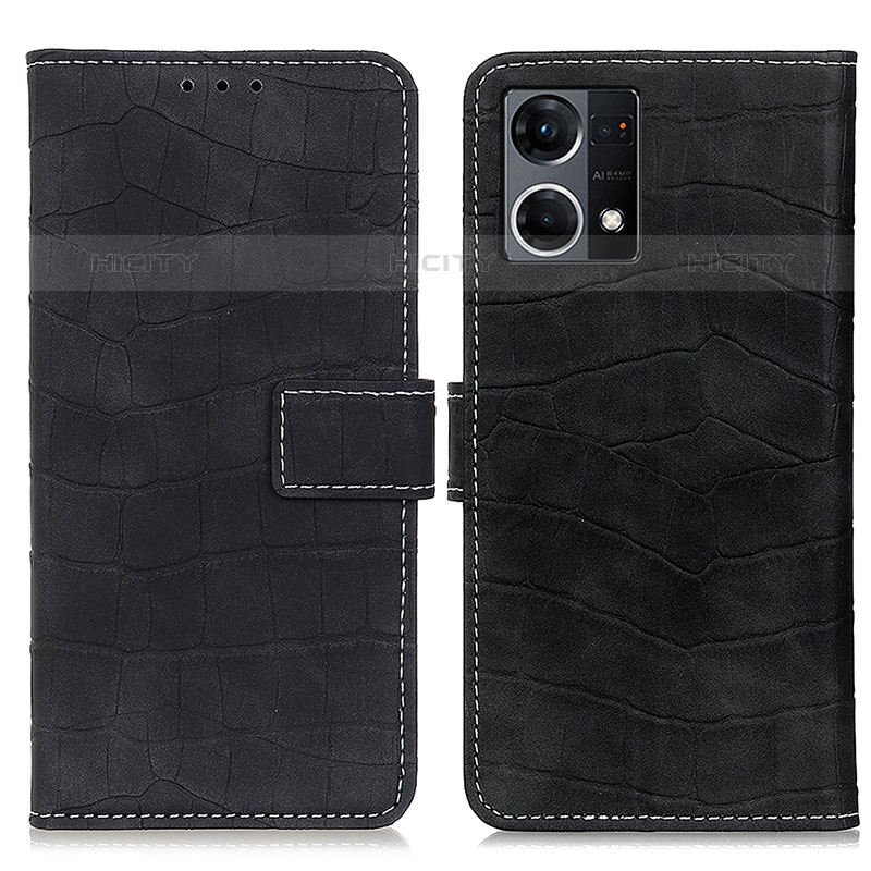 Custodia Portafoglio In Pelle Cover con Supporto K07Z per Oppo Reno7 4G Nero