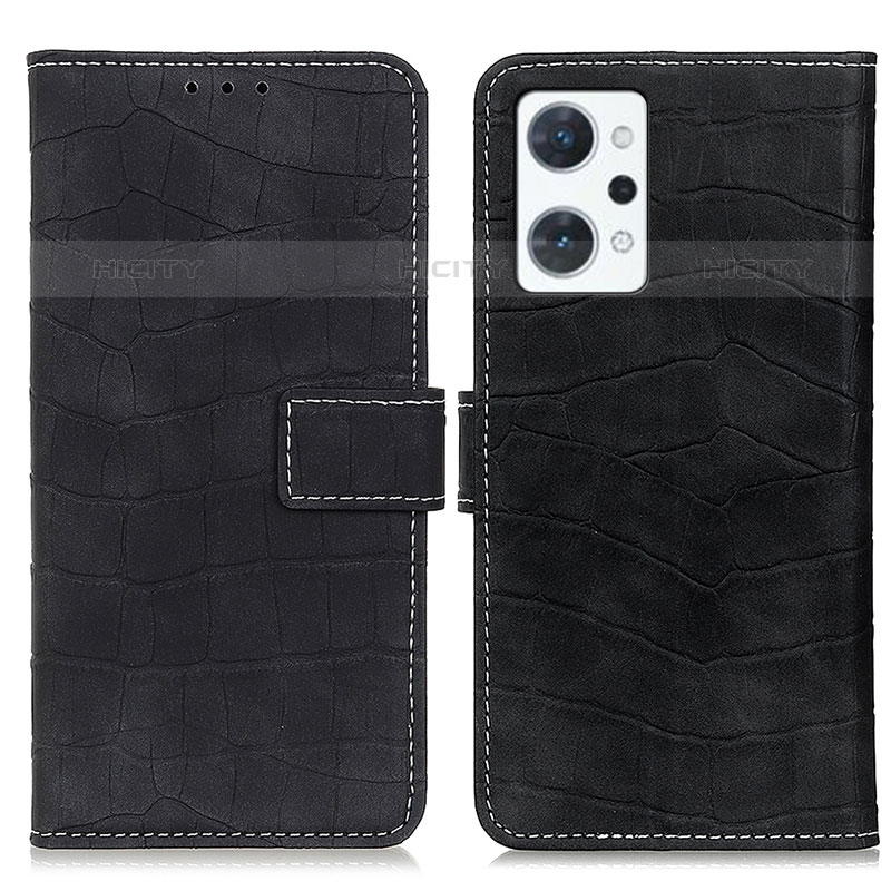 Custodia Portafoglio In Pelle Cover con Supporto K07Z per Oppo Reno7 A Nero