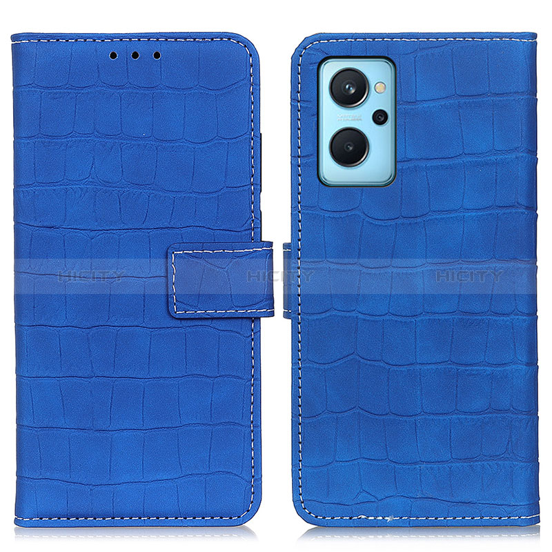 Custodia Portafoglio In Pelle Cover con Supporto K07Z per Realme 9i 4G Blu