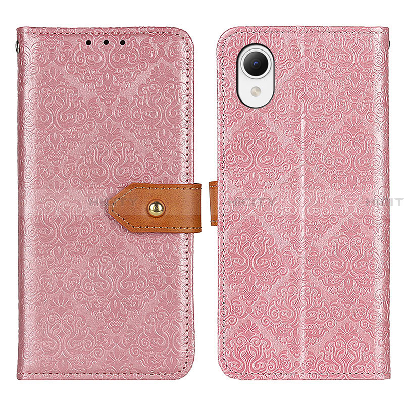 Custodia Portafoglio In Pelle Cover con Supporto K07Z per Samsung Galaxy A23 5G SC-56C Rosa