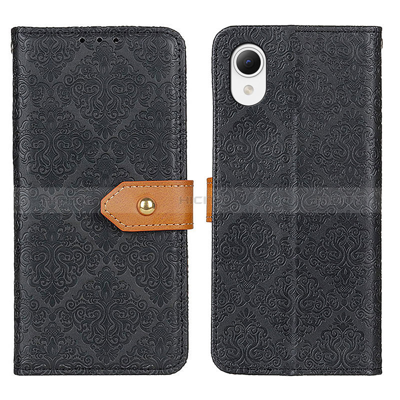 Custodia Portafoglio In Pelle Cover con Supporto K07Z per Samsung Galaxy A23e 5G Nero