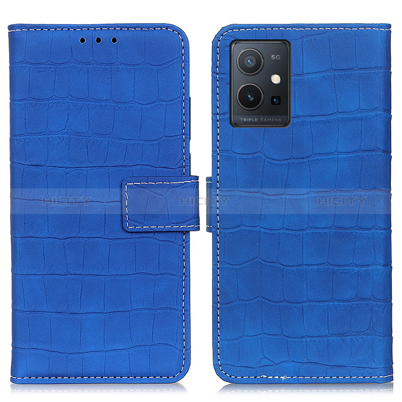 Custodia Portafoglio In Pelle Cover con Supporto K07Z per Vivo Y30 5G Blu