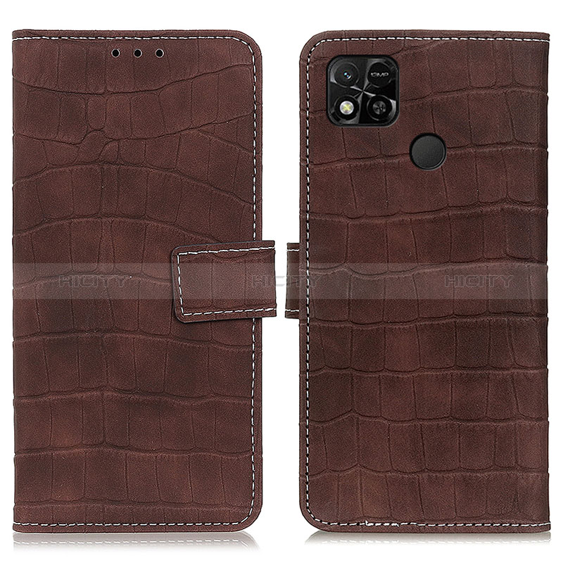 Custodia Portafoglio In Pelle Cover con Supporto K07Z per Xiaomi Redmi 9 Activ Marrone