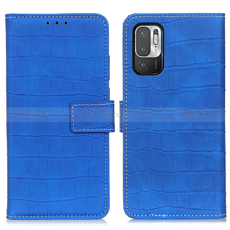 Custodia Portafoglio In Pelle Cover con Supporto K07Z per Xiaomi Redmi Note 10 5G Blu