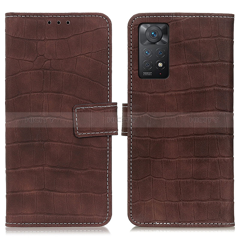 Custodia Portafoglio In Pelle Cover con Supporto K07Z per Xiaomi Redmi Note 11 Pro 4G Marrone