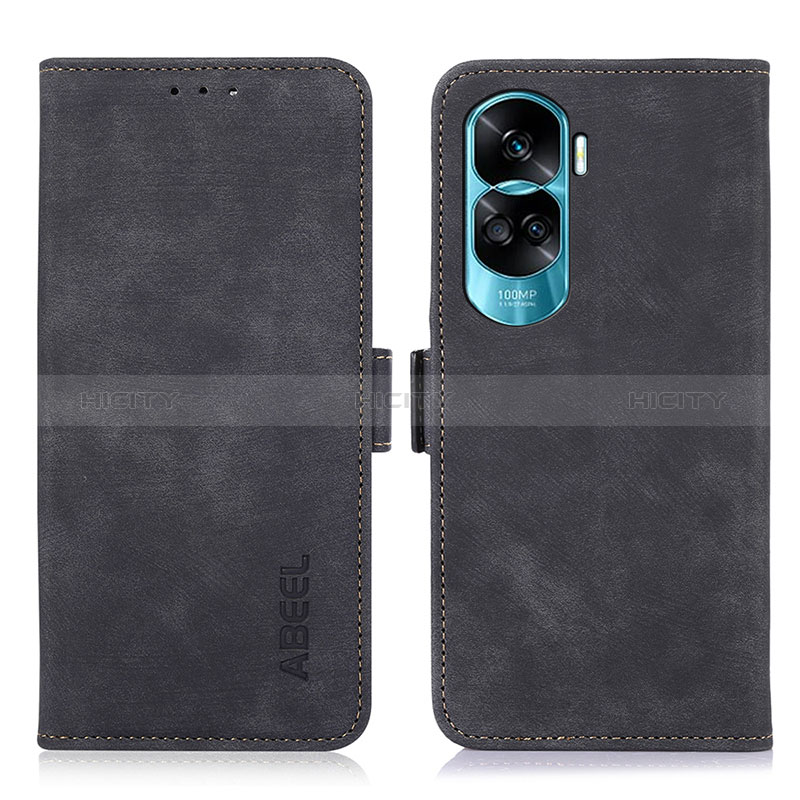 Custodia Portafoglio In Pelle Cover con Supporto K08Z per Huawei Honor 90 Lite 5G Nero