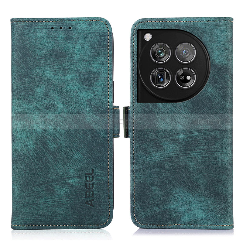 Custodia Portafoglio In Pelle Cover con Supporto K08Z per OnePlus 12R 5G Verde