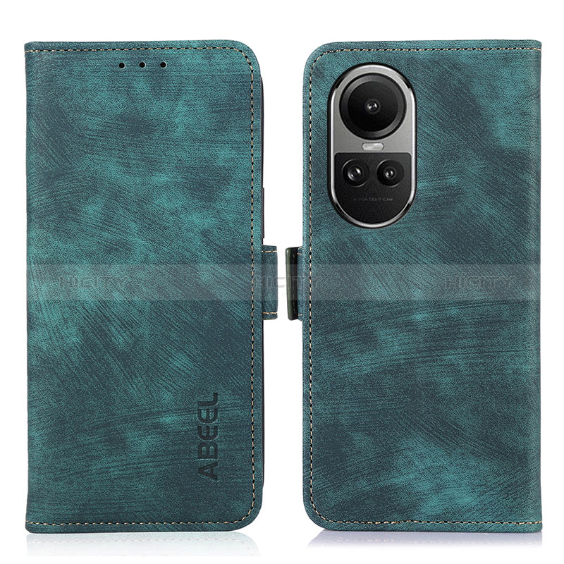 Custodia Portafoglio In Pelle Cover con Supporto K08Z per Oppo Reno10 5G Verde