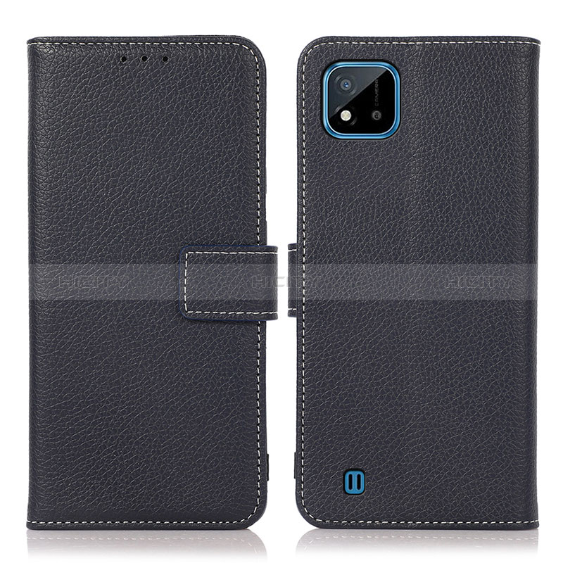 Custodia Portafoglio In Pelle Cover con Supporto K08Z per Realme C20 Blu Notte