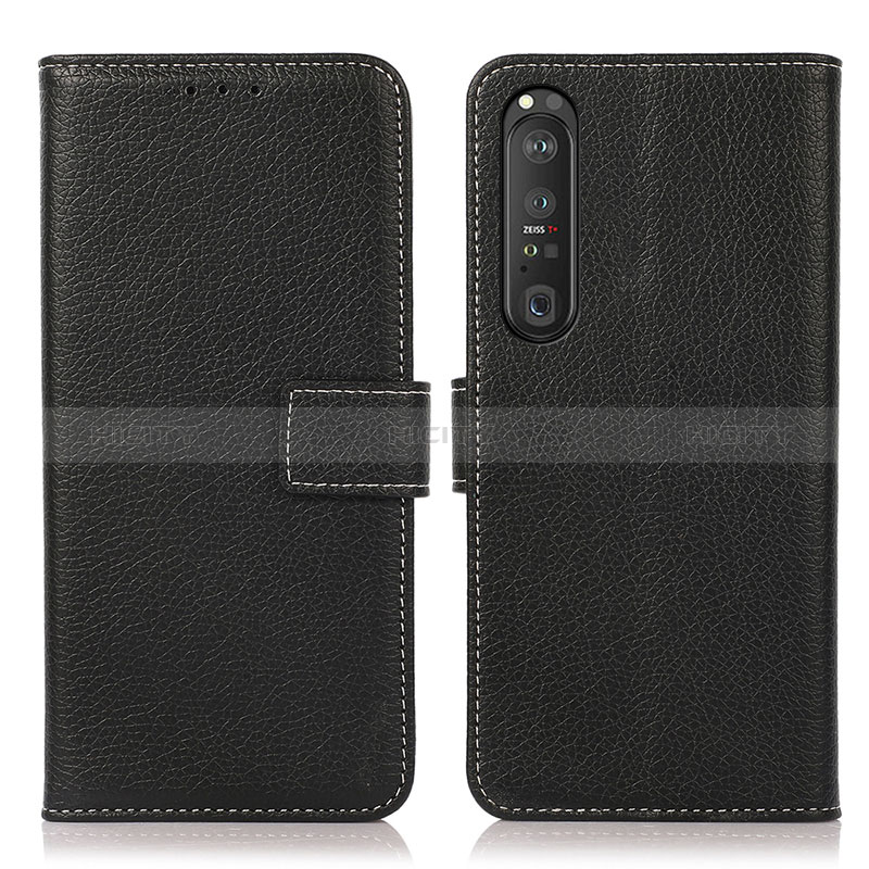 Custodia Portafoglio In Pelle Cover con Supporto K08Z per Sony Xperia 1 III Nero