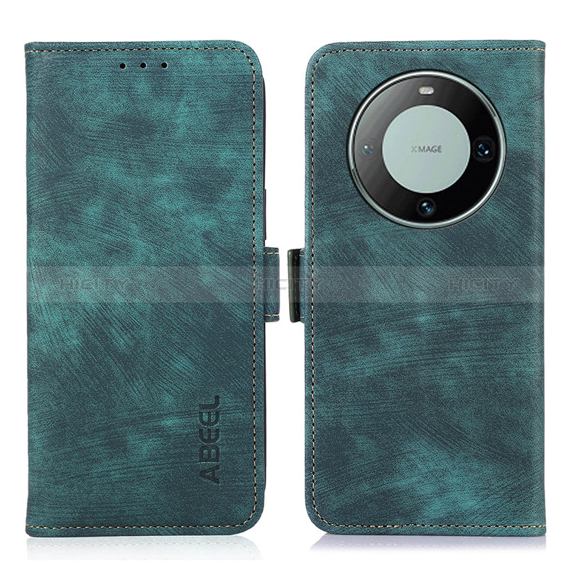 Custodia Portafoglio In Pelle Cover con Supporto K09Z per Huawei Mate 60 Verde