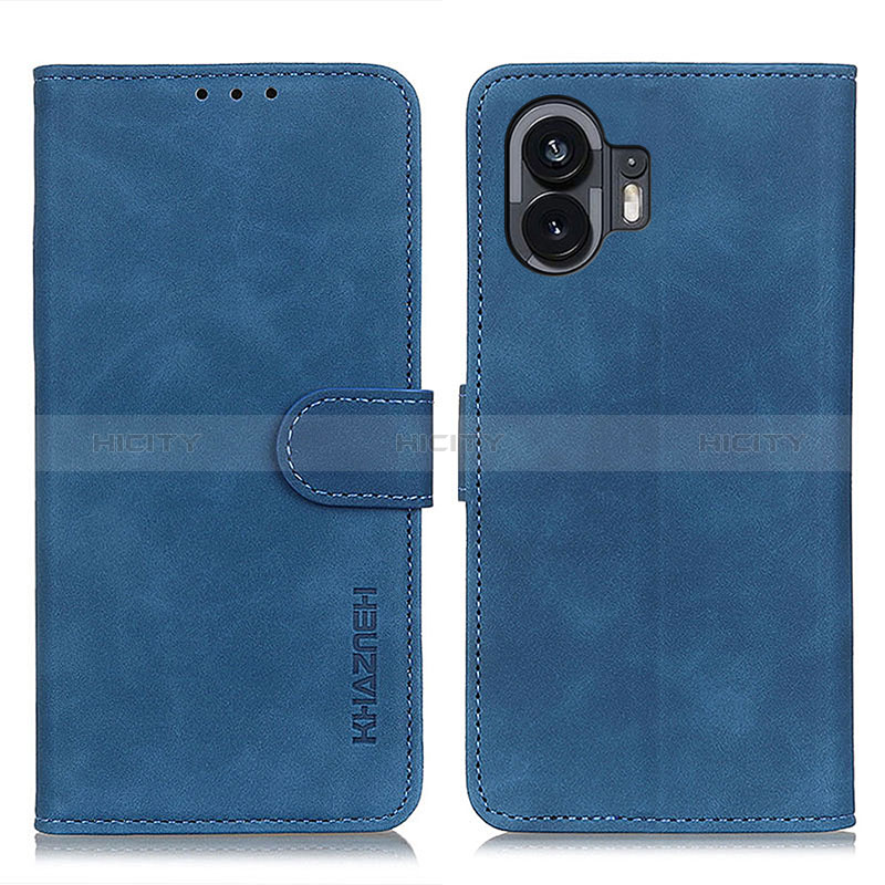 Custodia Portafoglio In Pelle Cover con Supporto K09Z per Nothing Phone 2 Blu