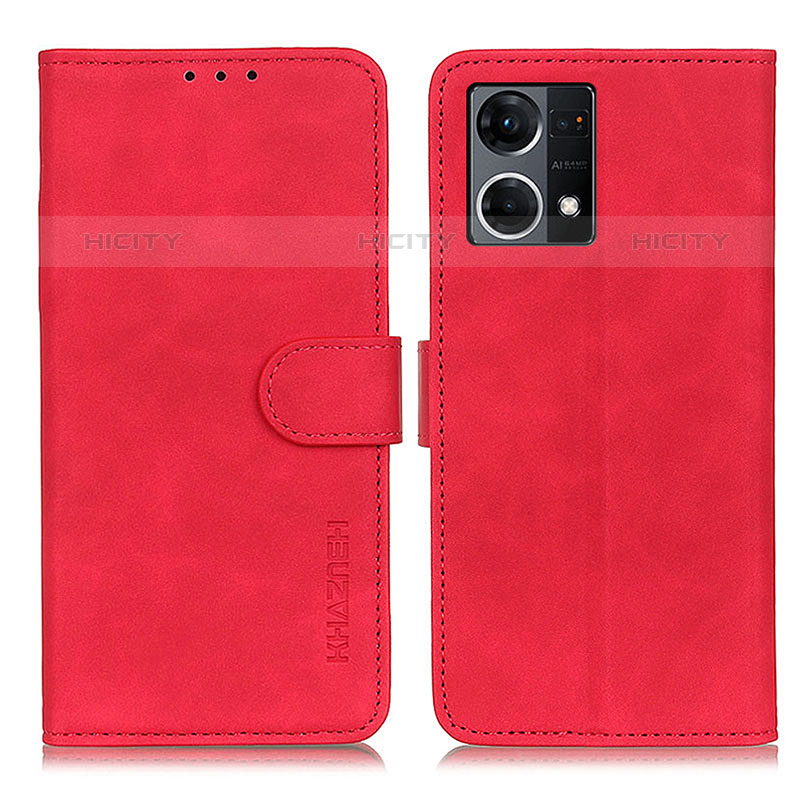 Custodia Portafoglio In Pelle Cover con Supporto K09Z per Oppo F21 Pro 4G Rosso