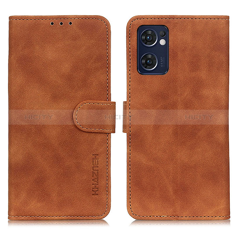 Custodia Portafoglio In Pelle Cover con Supporto K09Z per Oppo Find X5 Lite 5G Marrone