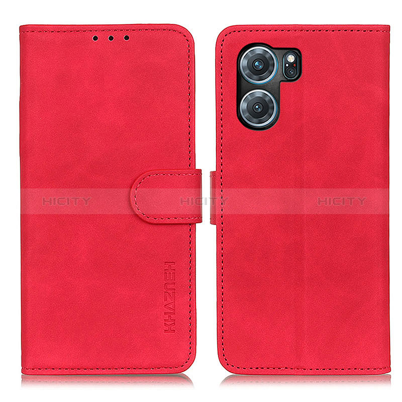 Custodia Portafoglio In Pelle Cover con Supporto K09Z per Oppo K10 5G Rosso