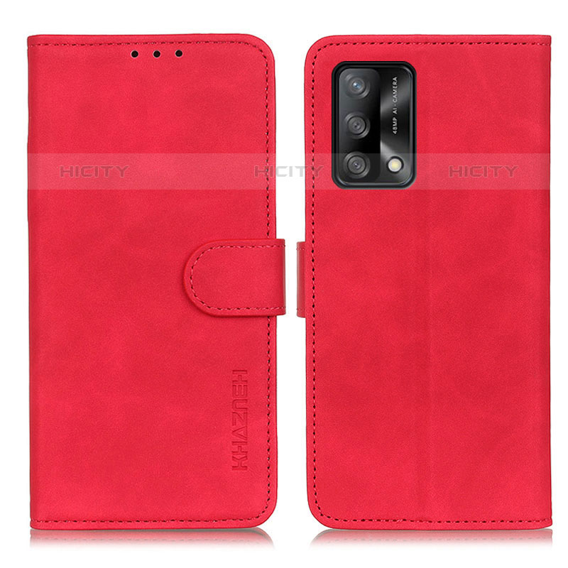 Custodia Portafoglio In Pelle Cover con Supporto K09Z per Oppo Reno6 Lite Rosso